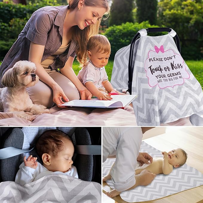 Metplus Muslin Carseat Cover for Babies,Breathable Infant Carseat Cover Lightweight Baby Carrier Cover for Girls Boys, Fit Spring Summer/Hot Days/Warm Weather