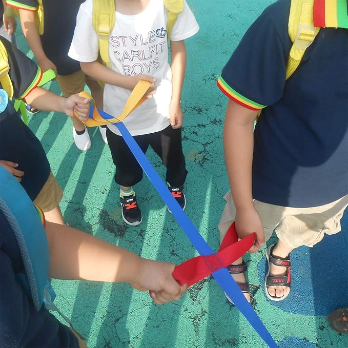 Toddler Walking Rope, Colorful Handles for Preschool Kids - Outdoor Use, Holds 12 Children & 2 Teachers (Blue)