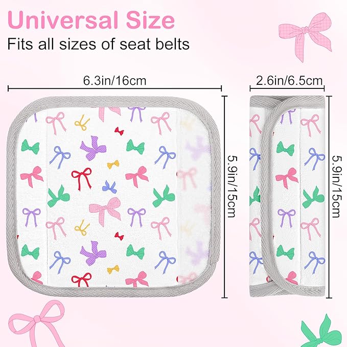 Seat Belt Cover Pad for Baby, Soft Seatbelt Cushion Covers for Kids 2Pcs Car Seat Strap Shoulder Pads for All Car Seats, Stroller, High Chair