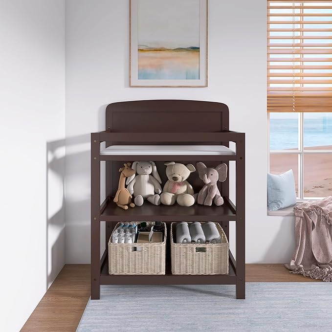 Dream On Me Anna 4 in 1 Full Size Crib and Changing Table Combo in Chocolate Chip, Greenguard & JPMA Certified, Converts from Baby Crib to Toddler Bed and Day Bed