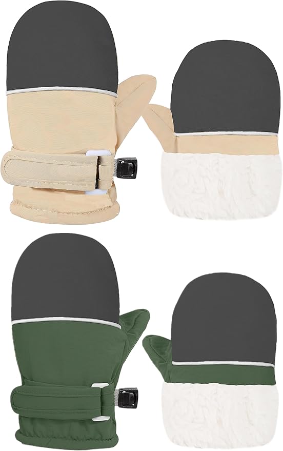 Toddler Gloves Baby Mittens Winter Warm Lined Fleece Gloves Waterproof Snow Baby Girls Mitten for Boys