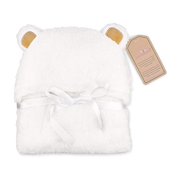 Jam Naturals-Cute Bear Organic Newborn Swaddle Wrap-Baby Boy, Girl Soft Blanket, Newborn Baby Registry Gift (Golden Brown, 3-6m)