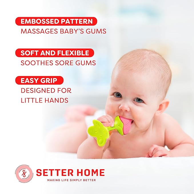 Silicone Teething Toys - Sensory Balls for Babies 0-6 Months - 6-12 Months -Soft Teethers for Baby Soothing and Calming Sensory Teether Toys 5 Pack