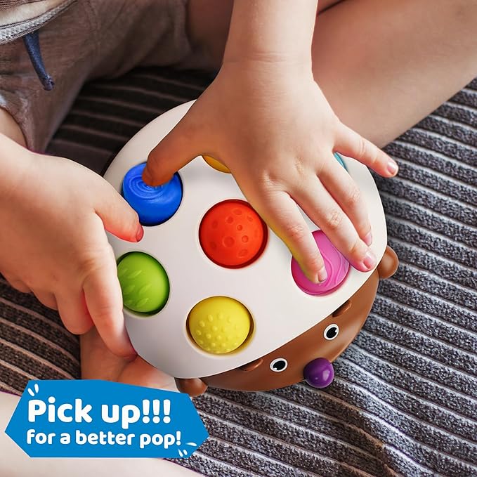 LiKee Fidget Popper Sensory Baby Toys for 10+ Months, Christmas Stocking Stuffers Push and Popping Busy Board, Montessori Toys for 1+ Years Old, Airplane Car Travel Toy for Toddlers 1-3 Stress Relief