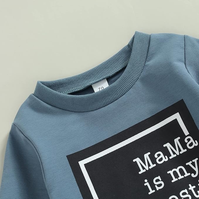 Baby Boy Fall Clothes Set Long Sleeve Crewneck Sweatshirts Pants Cute Infant Newborn Outfits 6 12 18 24 Months 2T