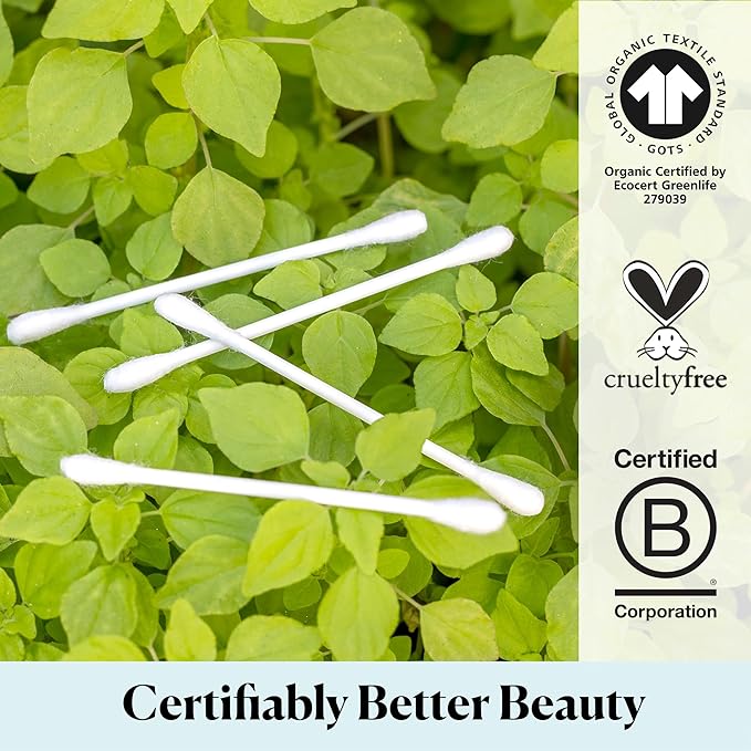 Sky Organics - Organic Cotton Swabs, 1000 ct. - Ultra Soft Tips - Strong & Durable - Hypoallergenic - Chlorine Free - Sustainable - Natural, Vegan & Cruelty Free - Skin Care & Self Care