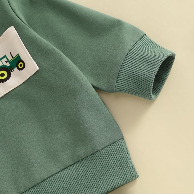 fhutpw Toddler Baby Boy Clothes Funny Letter Long Sleeve Sweatshirt Pullover Top Jogger Pants Fall Winter Outfits