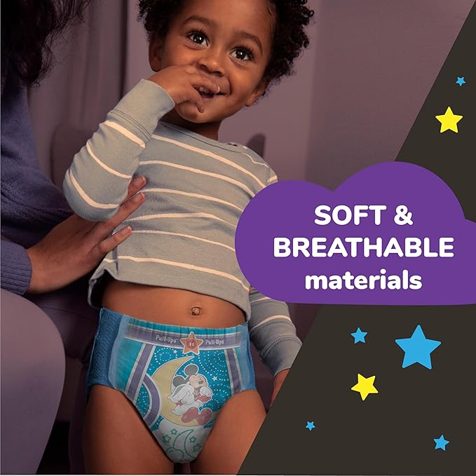 Pull-Ups Boys' Night-Time Potty Training Pants, Size 4T-5T Overnight Training Underwear (38-50 lbs), 52 Ct