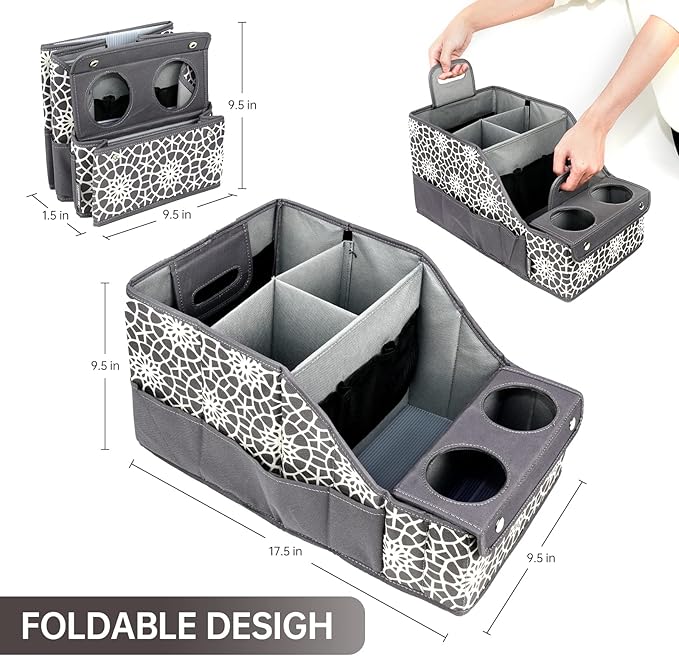 MULISOFT Car Seat Organizer - Backseat with 11 Compartments, 2 Cup Holders, and 2 Oversized Side Pockets for Travel and Storage