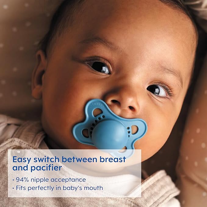 MAM Original Baby Pacifiers 0-6 Months, Binky for Newborn Babies, BPA-Free Skin Soft Silicone Nipple, Glows in The Dark, Developed with Medical Experts, 2 Count, Sterilizer Case, Made in Europe