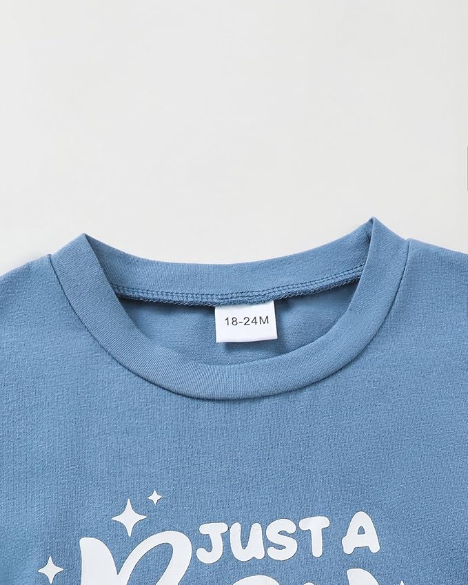 Jecson Baby Boy Summer Clothes Toddler Boy Outfits Letter Print Short Sleeve T-Shirt Denim Shorts Clothing Set 6M-4T