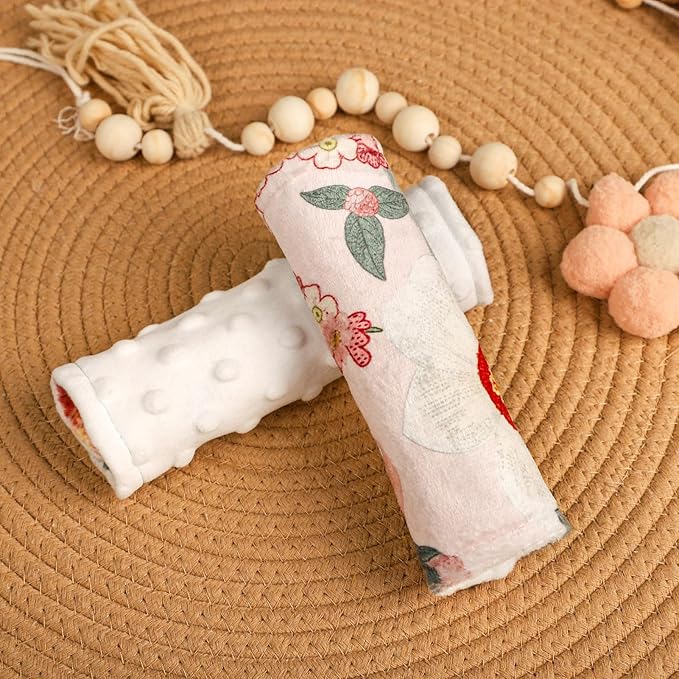 TANOFAR Baby Car Seat Strap Pads, Soft Carseat Straps Covers, Car Seat Straps Shoulder Pads for Girls, Seat Belt Cover Pad for Kids, Suitable for Baby Car Seat, Pushchair, Stroller, Hibiscus Flower