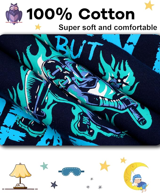 DAUGHTER QUEEN Boys 100% Cotton Long Sleeve Pajamas Size 18Months-12Years