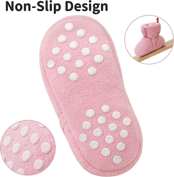 Baby Fleece Booties Newborn Unisex Booties Non-Slip Newborn Infant First Walkers Warm Shoes House Slippers for Baby Boys & Baby Girls Toddlers