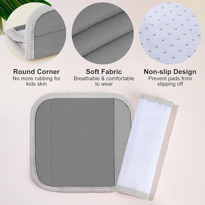 Seat Belt Cover Pad for Baby, Soft Seatbelt Cushion Covers for Kids 2Pcs Car Seat Strap Shoulder Pads for All Car Seats, Stroller, High Chair