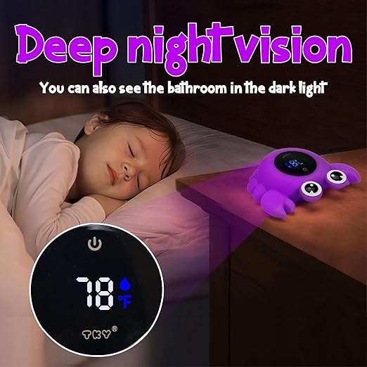 Crab Baby Bath Thermometer Toy - Digital Floating Water Thermometer with LED Display, Color Temperature Alerts & Safe Bath Sensor for Newborn, Infant Bathtub Essentials