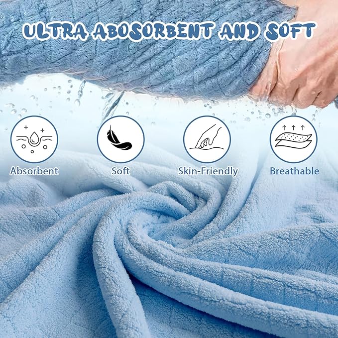 Toddler Bath Towel Hooded Kids Towels Bath Toddler Towels for Boy Girl 0-5 Years, 2-Pack Soft & Absorbent Kids Hooded Bath Towels for Toddlers 1-3, Baby Bath Towels with Hood Large 50'' x 32'' Thick