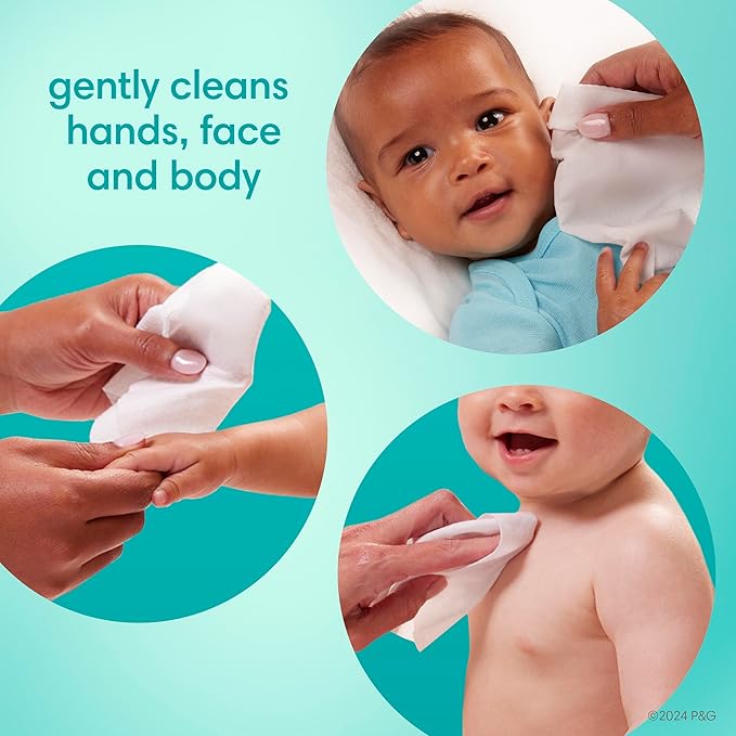 Pampers Baby Wipes Sensitive, Water Based Hypoallergenic and Unscented 504 Total (6 Flip-Top Packs)
