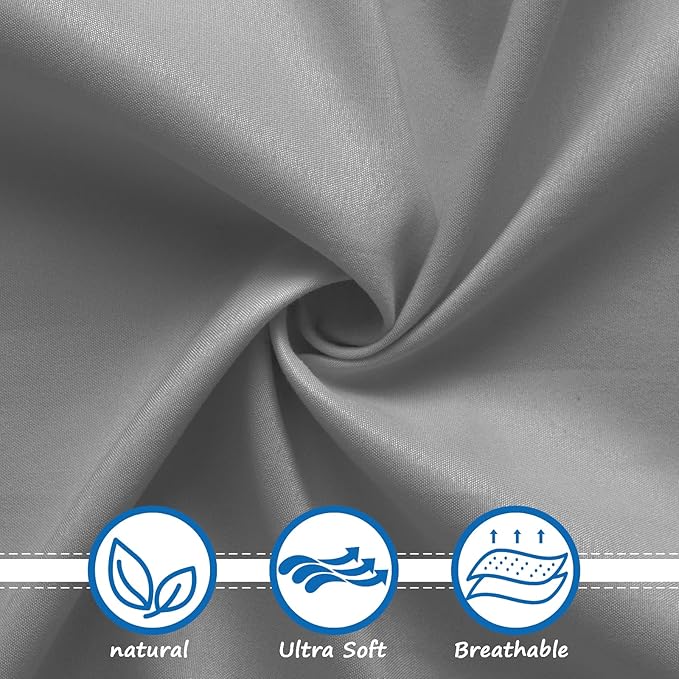 Crib Sheets Boy Girl, 2 Pack Baby Crib Sheets for Standard Crib Mattress & Toddler Bed Mattress, Snug Fit Breathable Soft Fitted Crib Sheet, Grey & White
