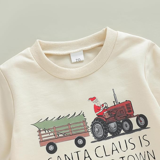 WZTYYDS Toddler Baby Boy Fall Clothes Letter Truck Long Sleeve Pullover Sweatshirt Tops Joggers Pants Set Winter Outfits
