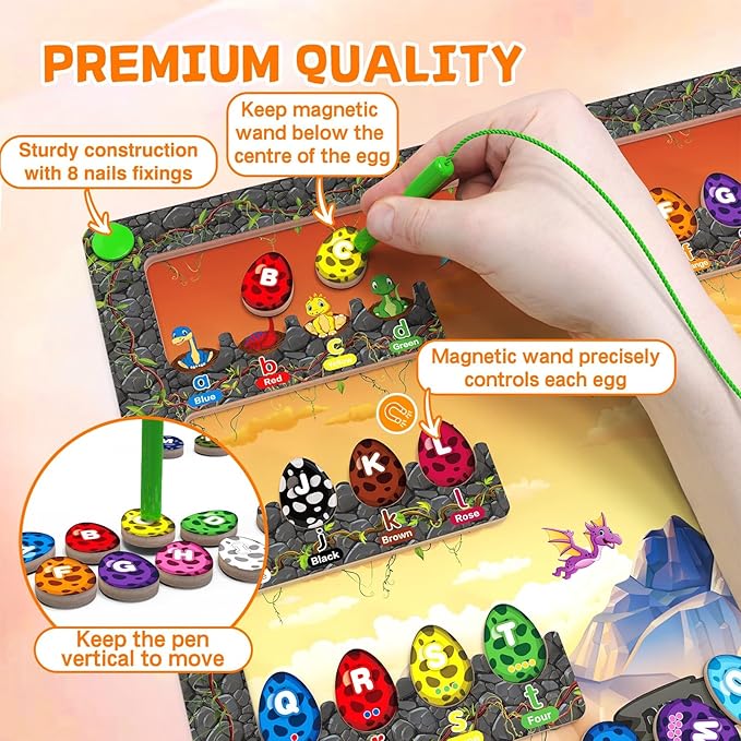 Magnetic Alphabet Maze, Montessori Toys, Alphabet Puzzle Toddler toys 3-4, Magnetic Color and Letter Board - Preschool Learning Activities, Sensory Toys, Fine Motor Skills Toys for Boys Girls Age 3-5