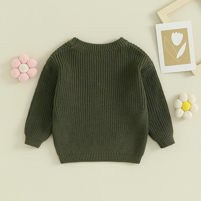 Mubineo Baby Girl Winter Clothes Cute Flower Sweater Crewneck Pullover Long Sleeve Knit Newborn Infant Sweaters