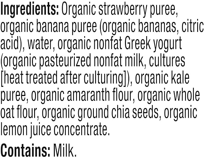 Plum Organics Kale, Strawberry, Banana, Amaranth Oat and Greek Yogurt Baby Food in Pouch, Organic Food Squeeze, Non GMO, 4 Ounce (Pack of 6)