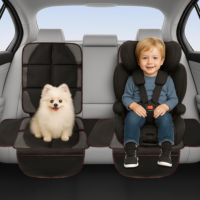 Extra-large Car Seat Protector for Child Car Seat Protector Under Baby Car Seat,Car seat Protector Car Seat Cover Universal Durable Waterproof for Dog Vehicles,Thick Pad,Anti Slip Backing- Full Cover