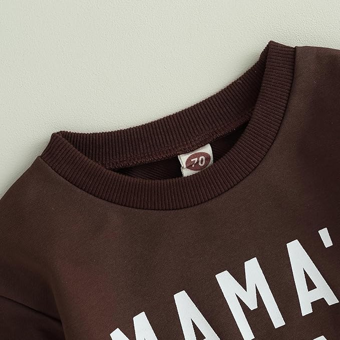 ZAXARRA Toddler Newborn baby boys Fall Outfits Long Sleeve Letter Print Sweatshirt Tops Pocket Pants Casual Clothing Sets