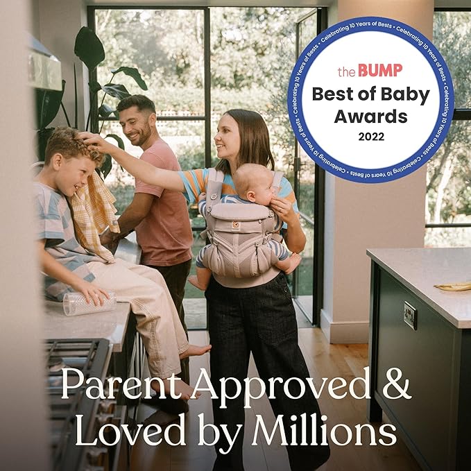 Ergobaby Omni Classic Baby Carrier Newborn to Toddler - Breathable Baby Carriers for Summer - All-Position Carrier with Lumbar Support (7-45 Pounds), Mesh, Pearl Grey