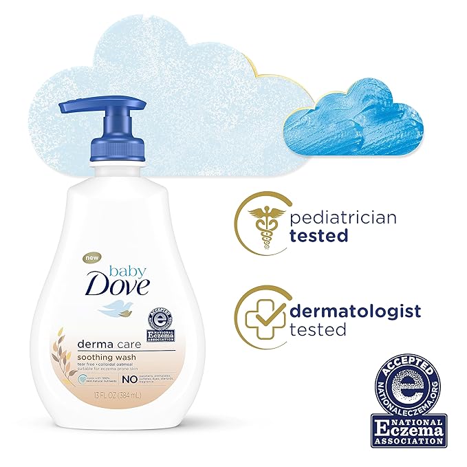 Baby Dove Derma Care Soothing Wash Skin Care with Colloidal Oatmeal Suitable for eczema prone skin 13 oz,(Pack of 2)