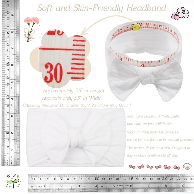 CÉLLOT 10Pcs Super Stretchy Soft Knot Headbands with Hair Bows Head Wrap Hair Accessories For Newborn Baby Girls Infant Toddlers Kids