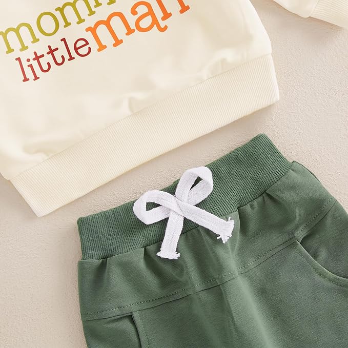 Baby Boy Fall Clothes Set Long Sleeve Letter Print Sweatshirt Pants Toddler Infant Outfits 6 12 18 24 Months 2T