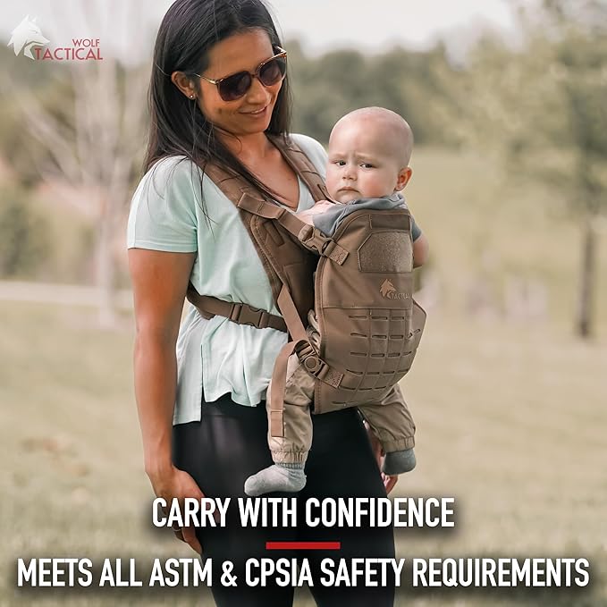 Wolf Tactical Baby and Toddler Carrier - Military Style Dad Carrier for Infants, Adjustable Straps