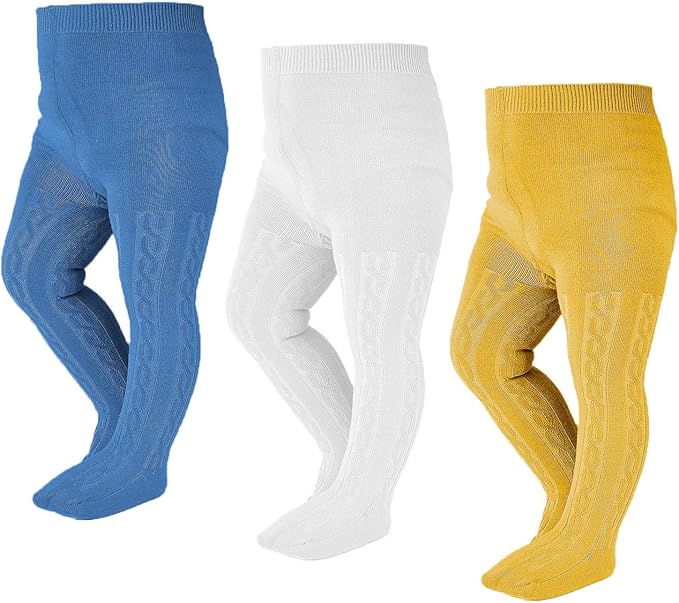 EPEIUS Baby Girl Tights Thick Cable Knit Leggings Stockings Cotton Pantyhose for Newborn Infant Toddler 3/4/5/6 Pack