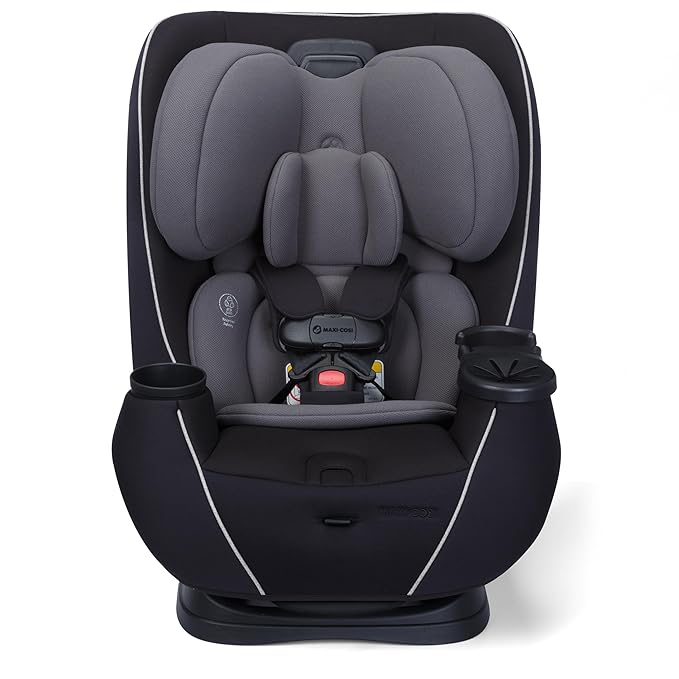Maxi-COSI Pria Max+ All-in-One Baby Convertible Car Seat, Rear Facing, Forward Facing Infant Toddler Booster, Easy Latch Install, Magnetic Buckle, Adjustable Harness, Cup Holders, Sea Shadow