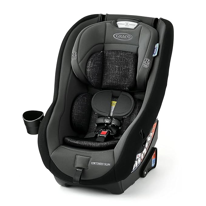 Graco Contender Slim Convertible Car Seat, West Point, Lightweight Travel Car Seat with Compact, Space-Saving Design, Rear-Facing 5–40 lbs, Forward-Facing 22–65 lbs, Easy to Transfer, FAA Approved