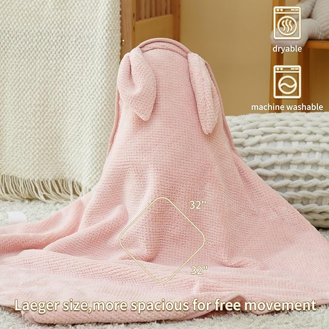 Baby Hooded Towel 2 Pack Bath Towels for Newborn with Animal Design Shower Essentials for Baby Girl Boy and Toddler (Blush Pink & Pink, Medium)