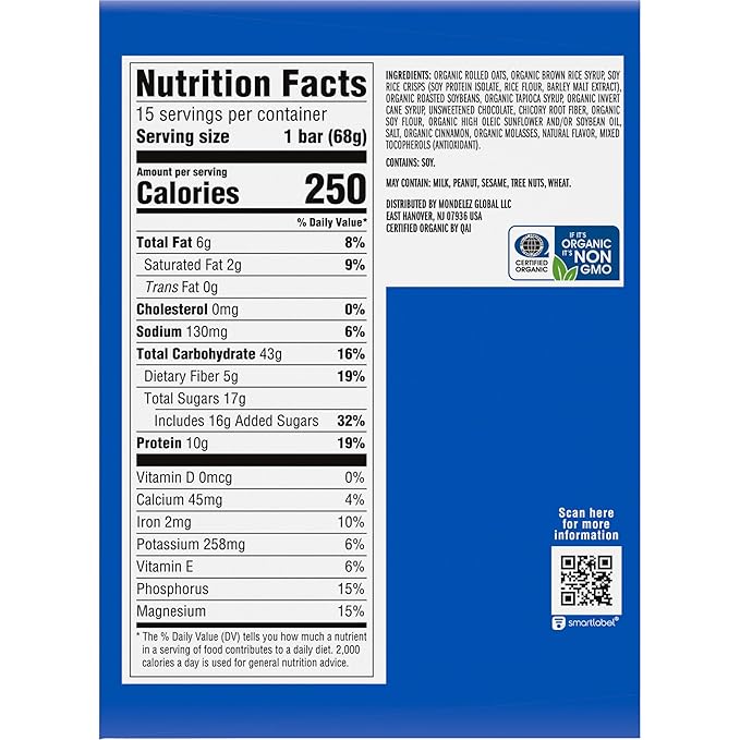 CLIF BAR - Energy Protein Bars - Chocolate Chip - Made with Organic Oats - Energy Bars - Non-GMO - (15 Pack)