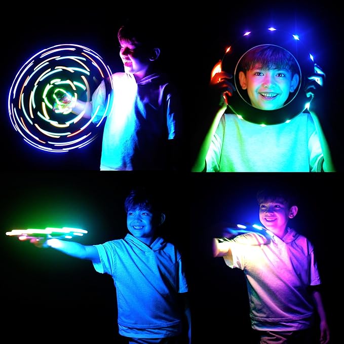 TOSY Flying Ring - 36 RGB Multicolor or 12 Monocolor LEDs, Super Bright, Lost Mode, Auto Light Up, Valentine Easter Gift for Kid/Teen/Boy/Girl, Safe, Waterproof, Pool/Beach/Camping Toy