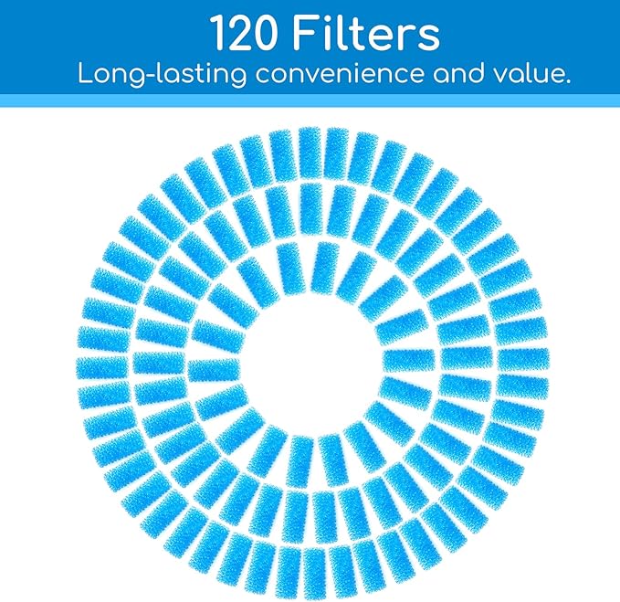 120-Pack of Premium Baby Nasal Aspirator Hygiene Filters, Replacement for NoseFrida Nasal Aspirator Filter, BPA, Phthalate & Latex Free