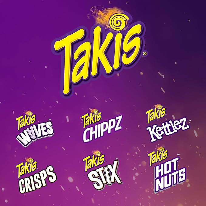 Takis Blue Heat Mini 25 pc / 1.23 oz Bite Size Multipack, Hot Chili Pepper Flavored Extreme Spicy Rolled Tortilla Chips