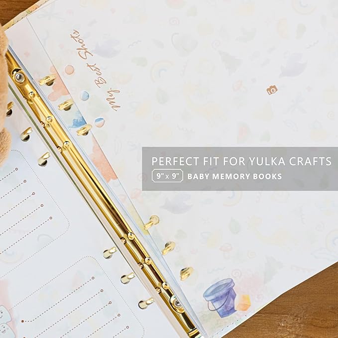 9" x 9" Extra Pages for Photos – Perfect Fit for Yulka Crafts Baby Memory Book “Choose Joy” 9" x 9" | 10 Additional Paper Sheets for Loose-Leaf Baby Photo Album Keepsake Journal - Refill Paper Set