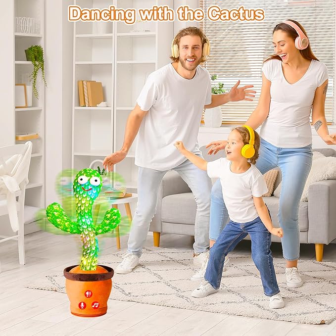 Baby Toys Interactive, Dancing Talking Cactus Toy Volume Adjustable, Mimicking Singing Repeating, Toddler Infant Baby Toys Gifts for Boys Girls, Valentine Gifts for Kids Baby Todder