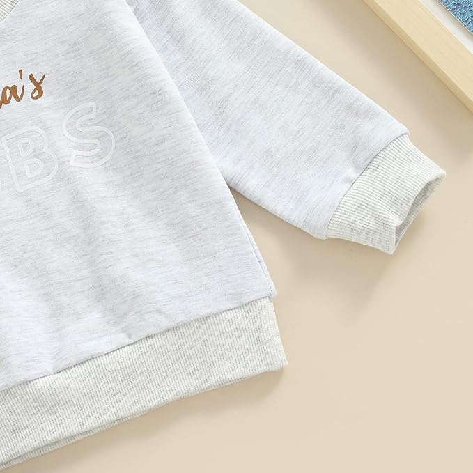 Baby Boy Fall Clothes Set Long Sleeve Crewneck Sweatshirts Pants Cute Infant Newborn Outfits 6 12 18 24 Months 2T