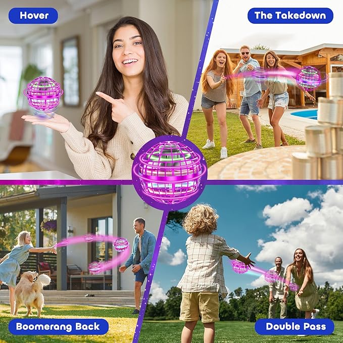 Tikduck Flying Orb Ball 2026 Toys Soaring Hover Boomerang Spinner Hand Controlled Mini Drone Cosmic Globe Spinning Kids Outdoor Fly Toy Birthday Gift Cool Stuff for Boys Girls 6 7 8 9 10+ Year Old