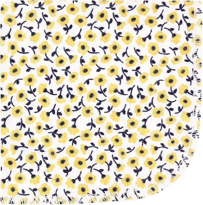 Hudson Baby Unisex Baby Flannel Washcloths, Blush Navy Floral 12Pk, One Size