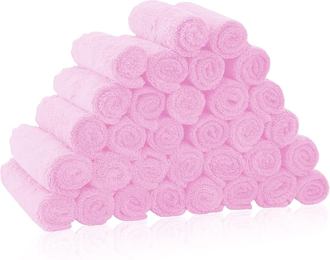 32 Pack Baby Washcloths - 10x10 Inch, Microfiber baby towel - Absorbent and Soft baby Wash Clothes for Newborns, Infants and Toddlers - Quick Dry baby boys and girls face towel - Frozen Berry