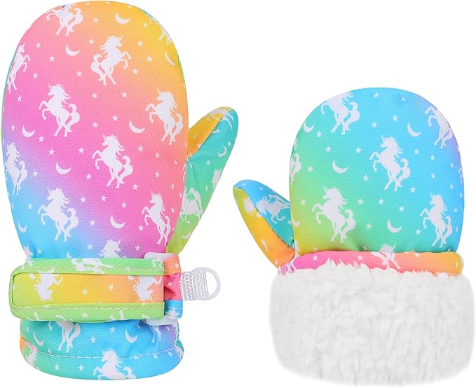Toddler Gloves Baby Mittens Winter Warm Lined Fleece Gloves Waterproof Snow Baby Girls Mitten for Boys