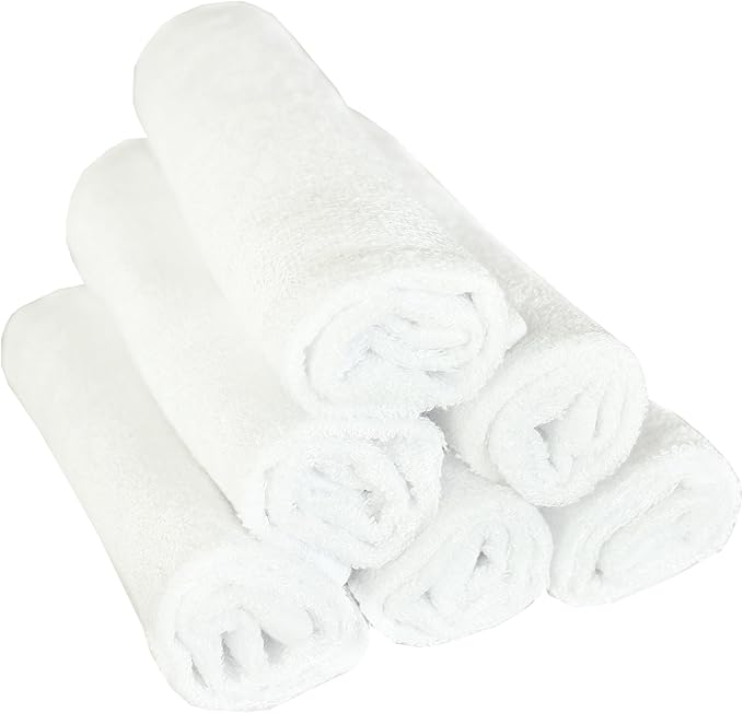 Copper Pearl 6 Ultra Soft Baby Bath Washcloths Premium Large Soft Dove (White) 11" x 11" Towels